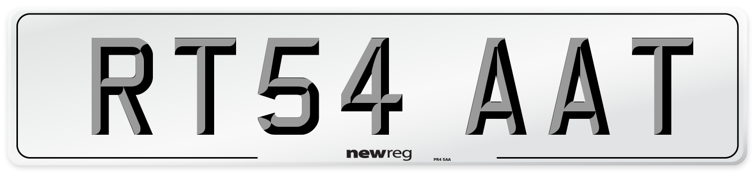RT54 AAT Number Plate from New Reg